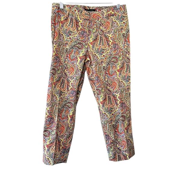 Talbots Signature Multicolor Paisley Signature Ankle Pants - Stretch Women's 4P - Picture 1 of 7